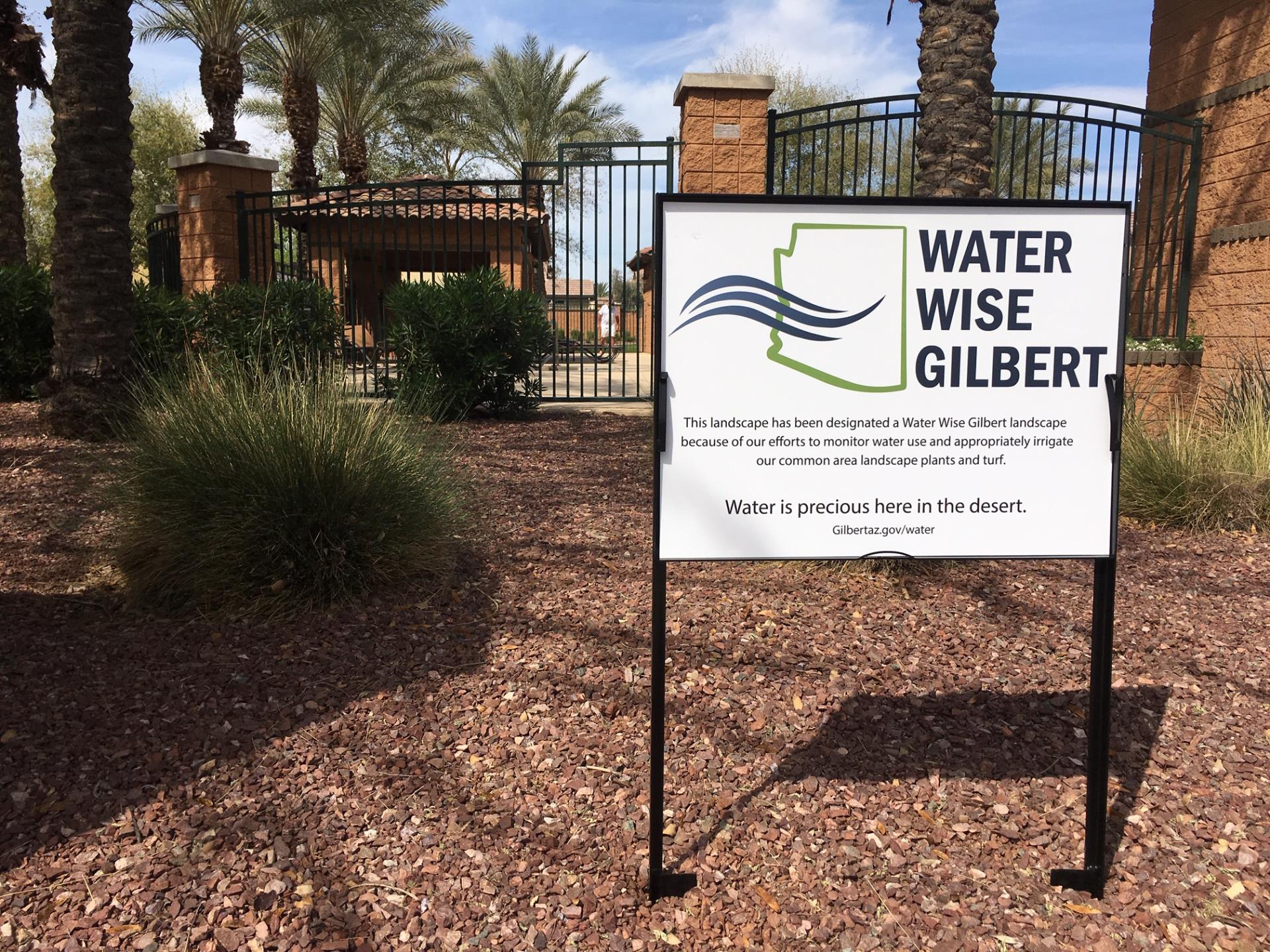 Water Wise Gilbert Yard Sign