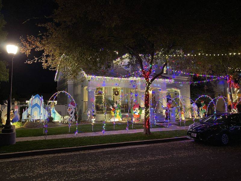 House with Holiday Lights in front