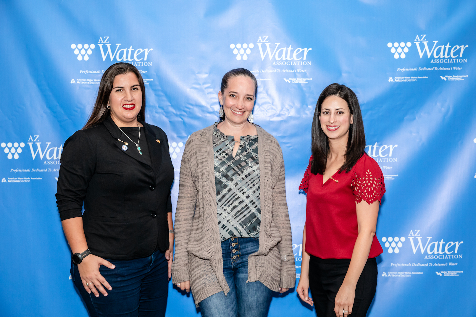 three women standing