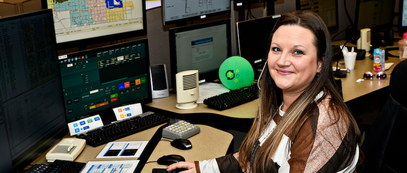 photo of female dispatcher smiling 