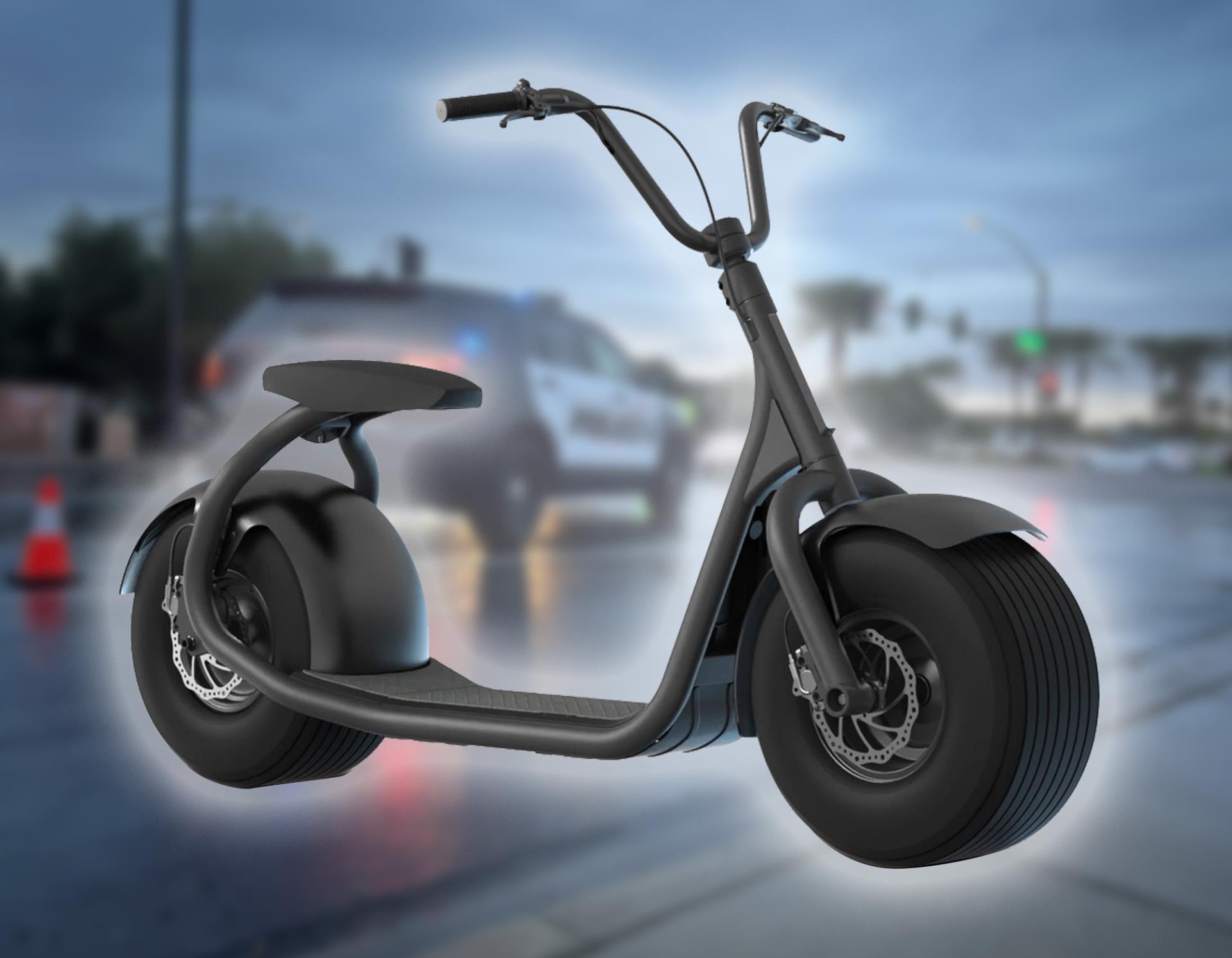 Image of a wide wheeled scooter 