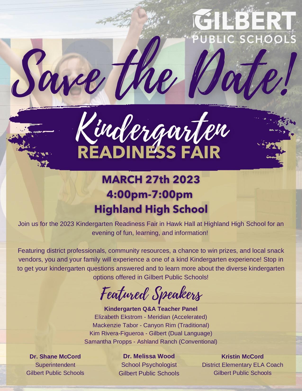 Gilbert Public Schools Kindergarten Readiness Fair is March 27.