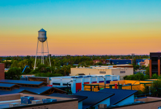 Gilbert Water Tower Sunset