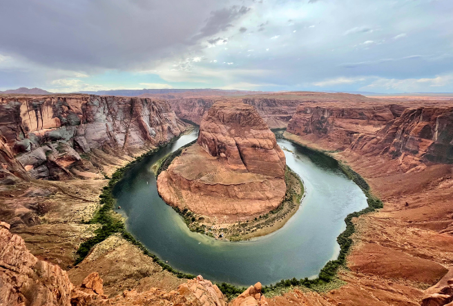 A photo of Horseshoe Bend along the Colorado River from 2023.