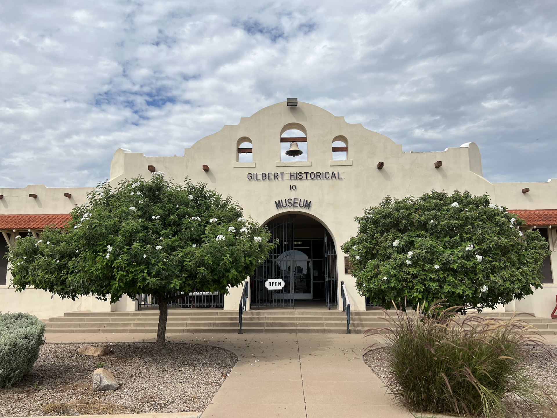 A photo of the outside entrance of HD South, the home of the Gilbert Historical Museum