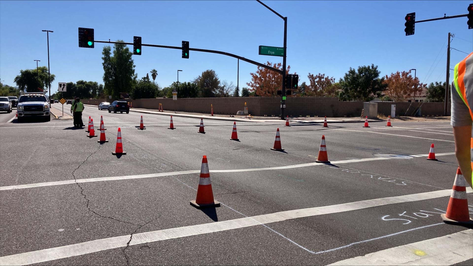 Photo of roadway restriction at Frye Road