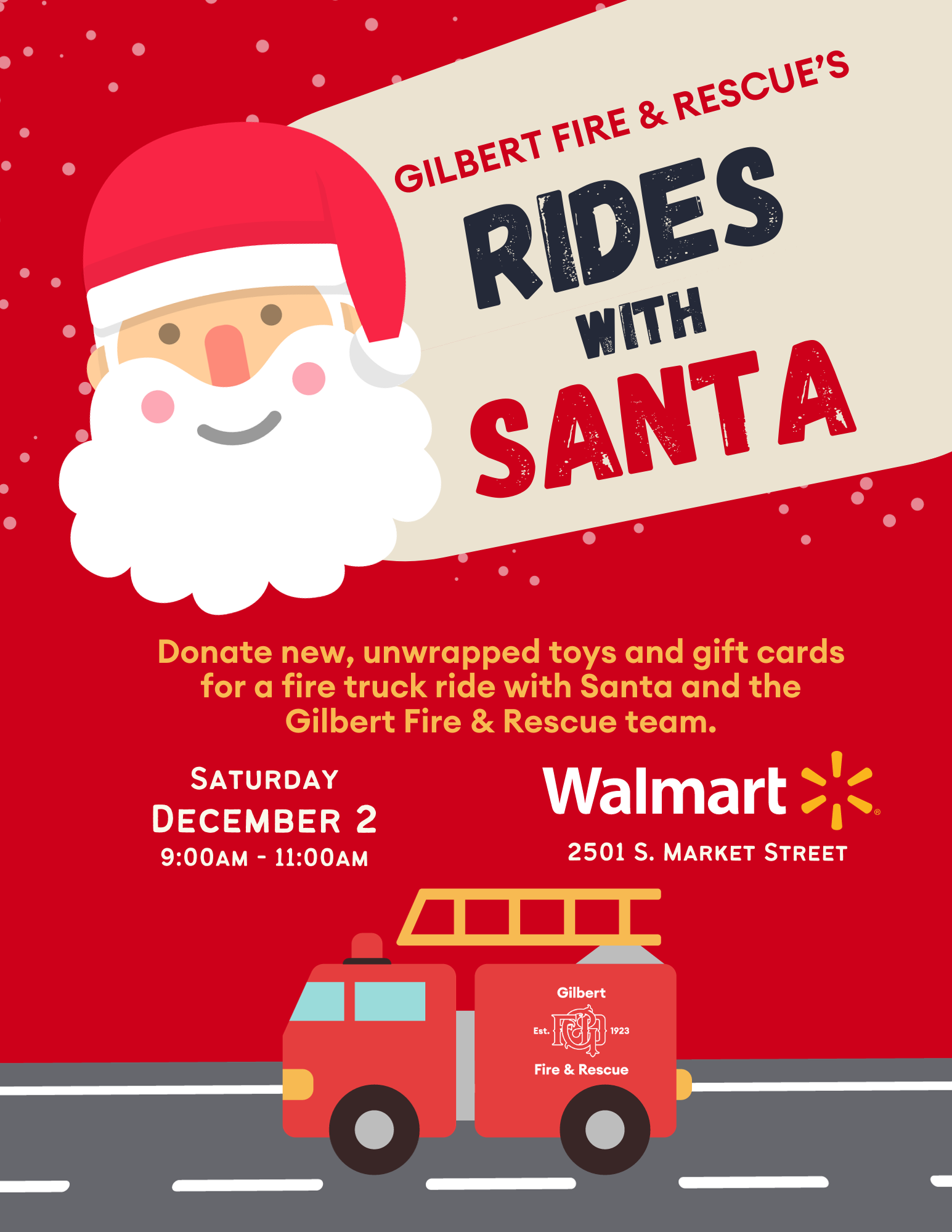 Rides With Santa is December 2, 2023.