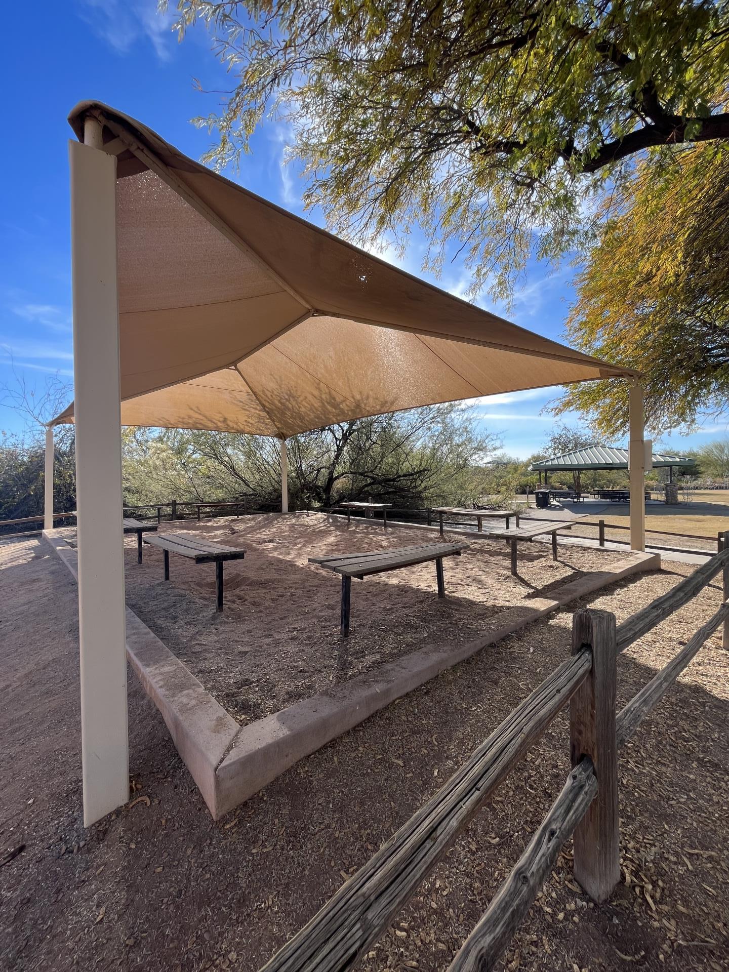 A dino dig area at the Riparian Preserve