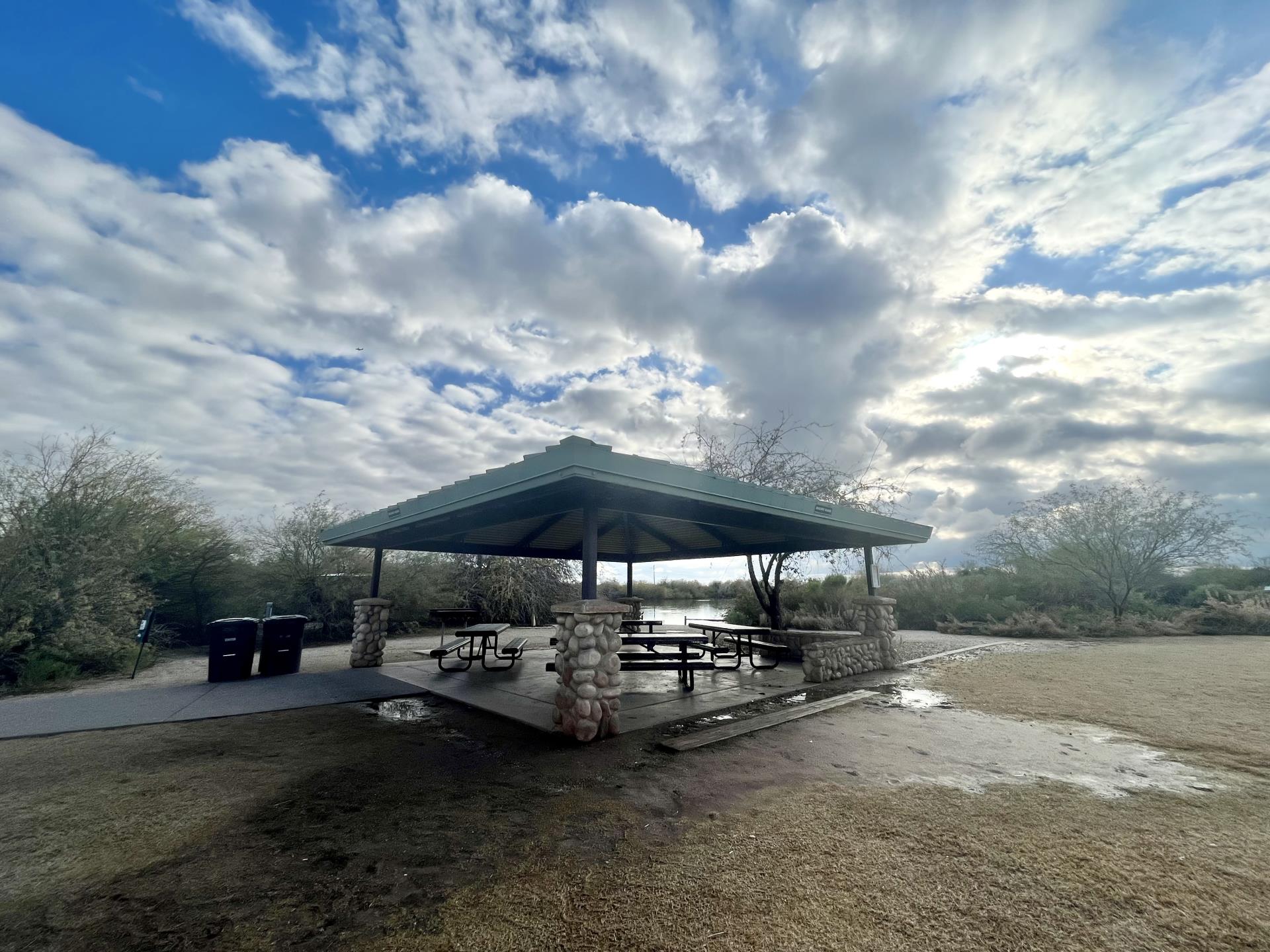 A ramada at the Riparian Preserve