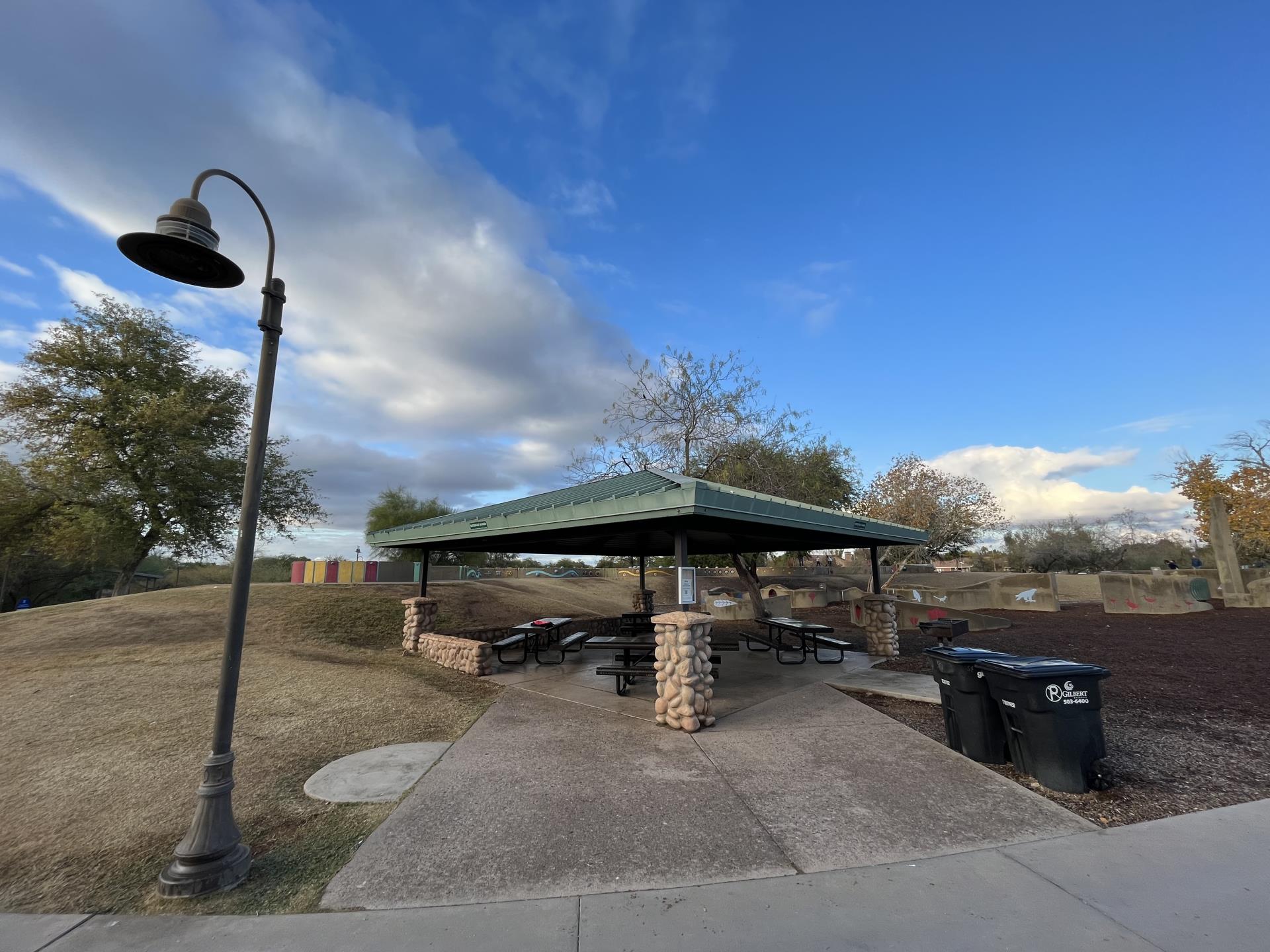 A ramada at the Riparian Preserve