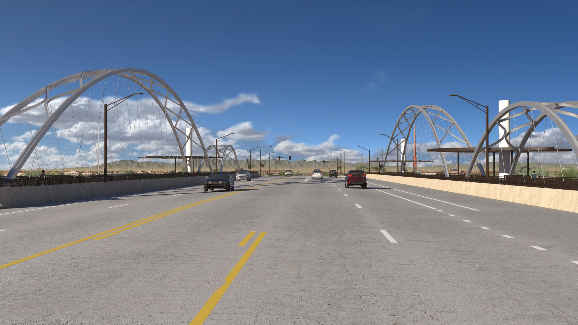 Park Bridge - Looking West on Ocotillo Rd