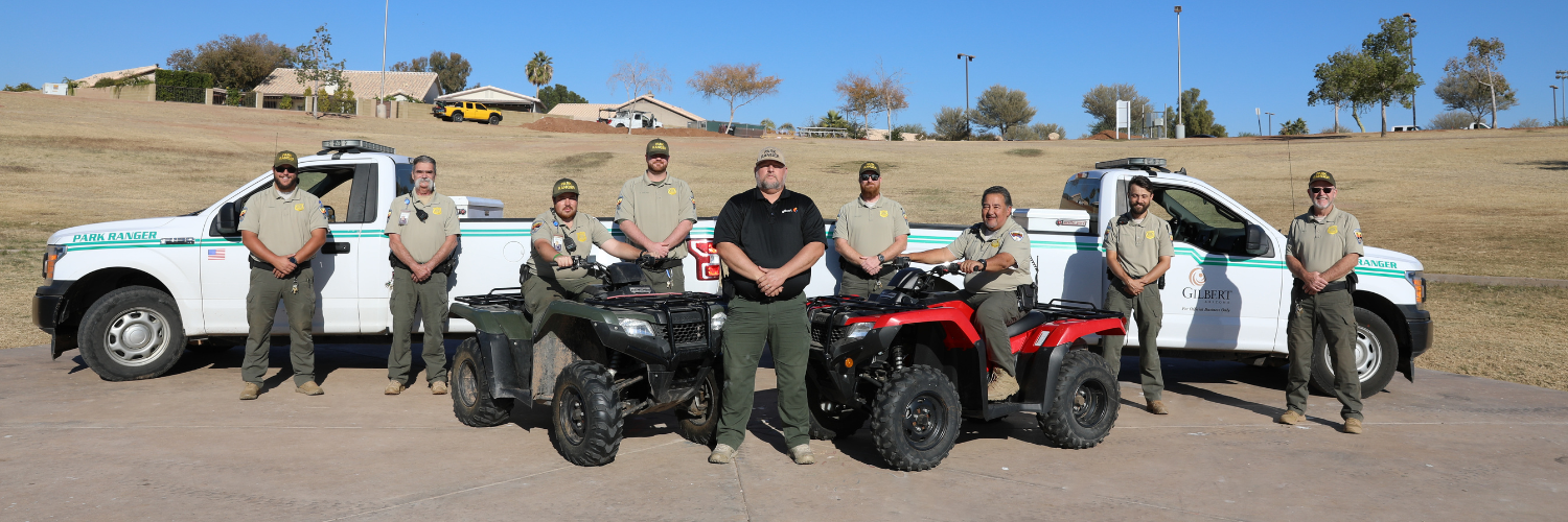 A group photo of Gilbert's Park Ranger Team