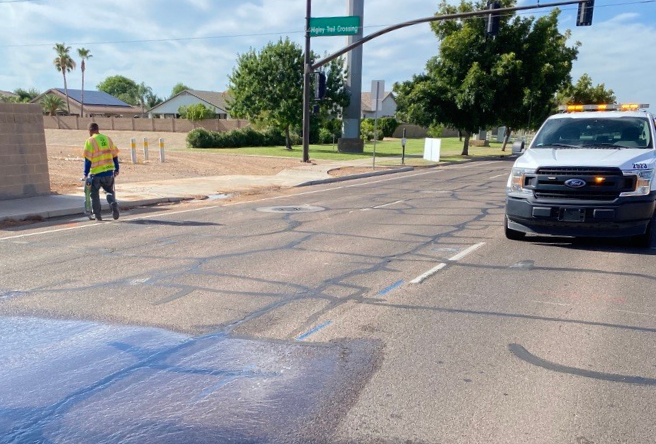 Water Valve Break at Higley and Western Power Line Trail