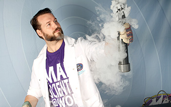 This is a photo of Mad Science and their dry ice performance. 