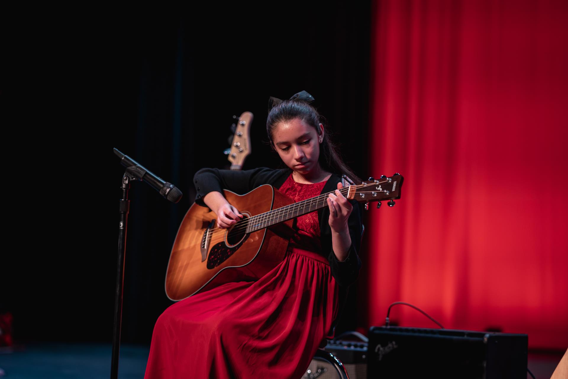 This is a photo of a student at the Gilbert School of Music.