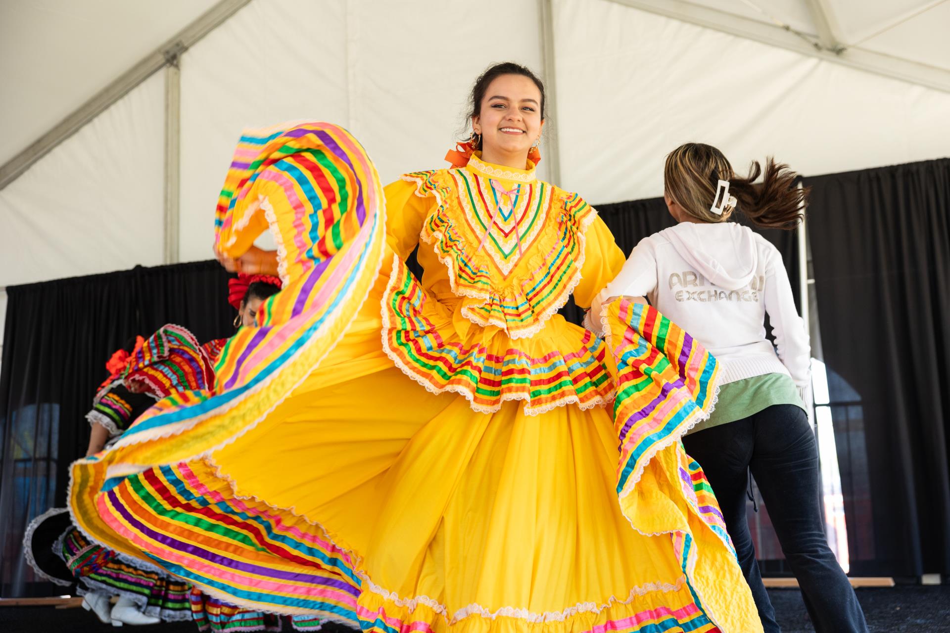 This is a photo of the Ballet Folklorico Amistad dancers.