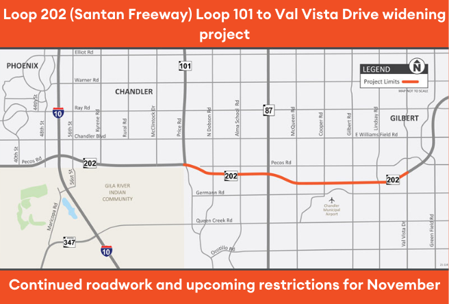 Loop 202 (Santan Freeway) Loop 101 to Val Vista Drive widening project